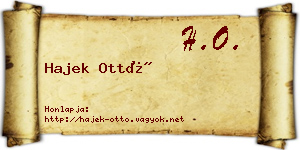 Hajek Ottó névjegykártya